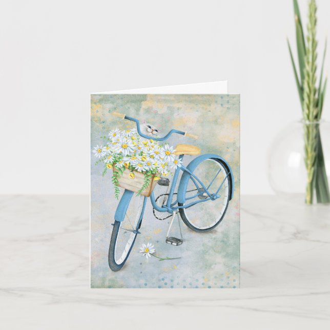 Persian In Bike Basket Birthday Card (Front)
