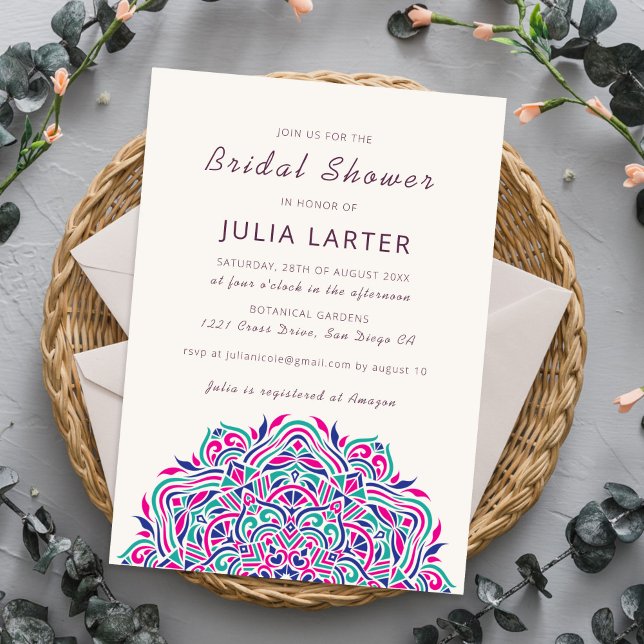 Persian Jewel Arch Ordinate Mandala Bridal Shower Invitation (Creator Uploaded)