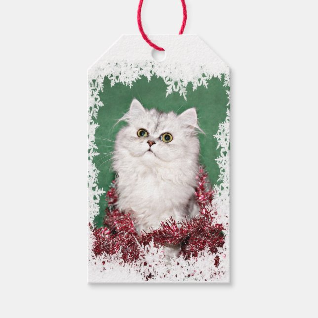 Persian kitten Christmas Gift Tags (Front)