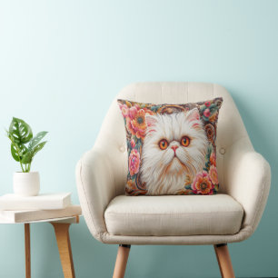 Persian Kitten Flowers, Floral Delight Persian Cat Cushion