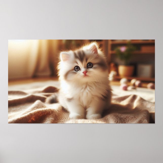 Persian Kitten Poster -  Soft Fur & Big Eyes - Buy (Front)
