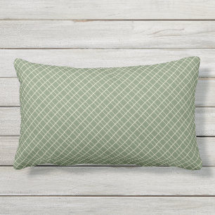 Persian Lime Diagonal Tattersall  Lumbar Pillow