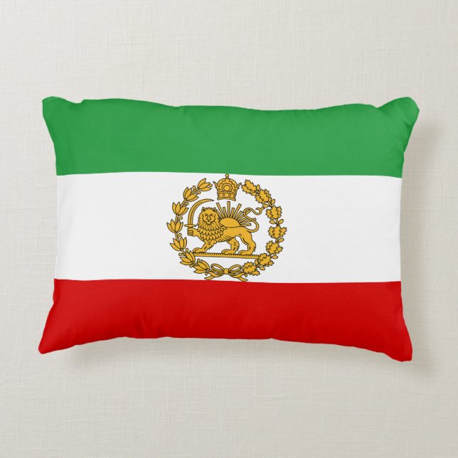 Persian Lion And Sun Flag Crown Pahlavi Monarchy Decorative Cushion (Back)