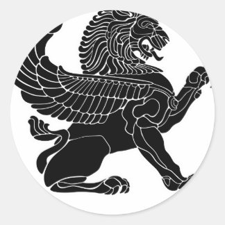 persian lion classic round sticker