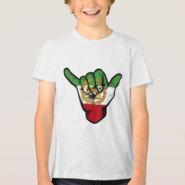 Persian Lion Shaka Hand Tri-Blend Shirt (Front)