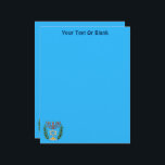 Persian Magen David Menorah Custom Letterhead<br><div class="desc">Adapted from an antique Persian Jewish tile and features a menorah with a Magen David (Star of David) framed by olive branches.  The imperfections of the original,  hand-painted image have been preserved. Customise by adding your own text.</div>