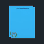 Persian Magen David Menorah Custom Letterhead<br><div class="desc">Adapted from an antique Persian Jewish tile and features a menorah with a Magen David (Star of David) framed by olive branches.  The imperfections of the original,  hand-painted image have been preserved. Customise by adding your own text.</div>