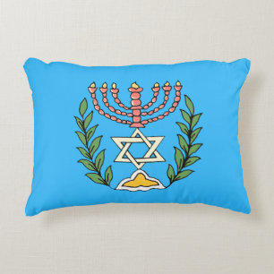 Persian Magen David Menorah Decorative Cushion