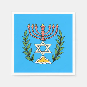 Persian Magen David Menorah Napkin