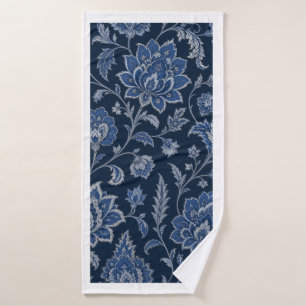 Persian Midnight Garden Luxury Navy Blue Bath Towel Set