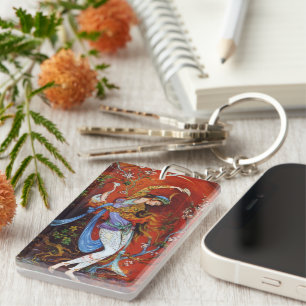 Persian Miniature Dancing Nymph Key Ring