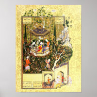 Persian Miniature: Thief in the Orchard
