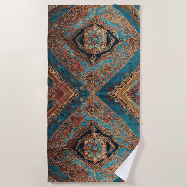 Persian Modern Beautiful Old Pattern Collection Beach Towel (Front)
