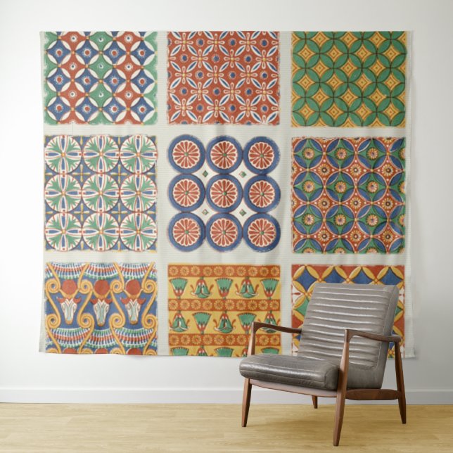 Persian Mosaic Tile Wall Tapestry (In Situ (Horizontal))