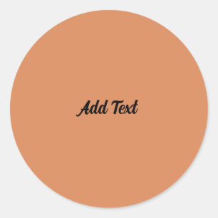 Persian Orange Add Text Custom Classic Round Sticker