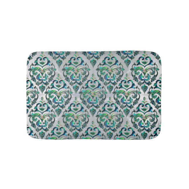 Persian Oriental  pattern abalone and pearl Bath Mat (Front)