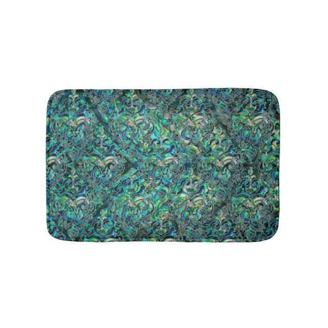 Persian Oriental pattern abalone and silver Bath Mat (Front)