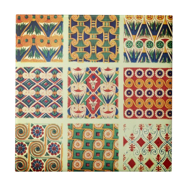 Persian paterna colourful antique elegance   ceram tile (Front)