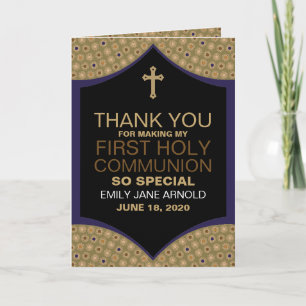 Persian Pattern, First Holy Communion Thank You Card