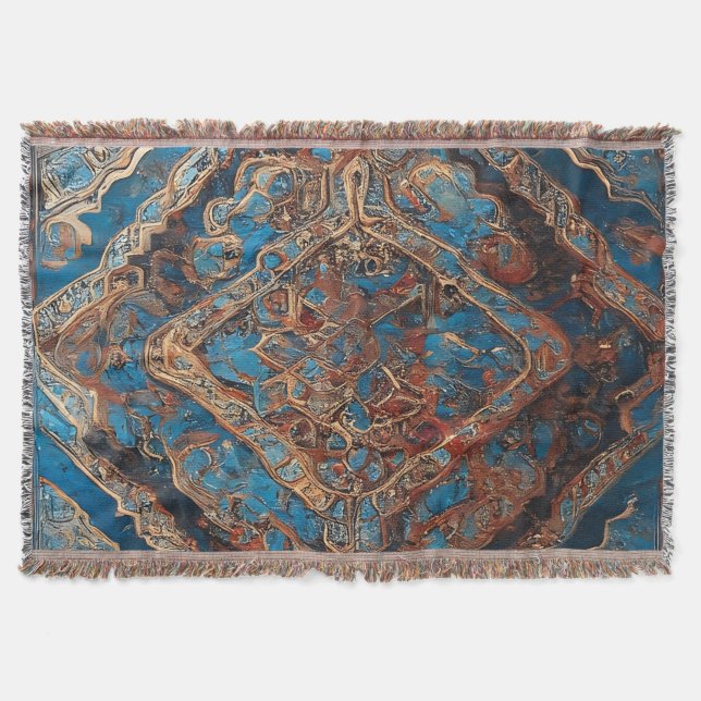 Persian Popular Beautiful Old Pattern Collection Throw Blanket (Front)