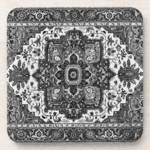 PERSIAN RUG - Black & White Coaster