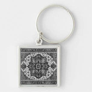 PERSIAN RUG - Black & White Key Ring