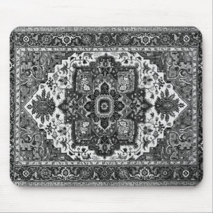 PERSIAN RUG - Black & White Mouse Pad