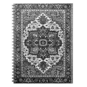 PERSIAN RUG - Black & White Spiral Notebook