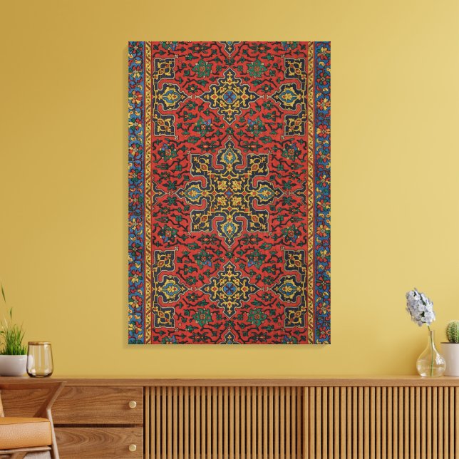 Persian Rug Carpet Red Blue Classic Canvas Print (Insitu(LivingRoom))