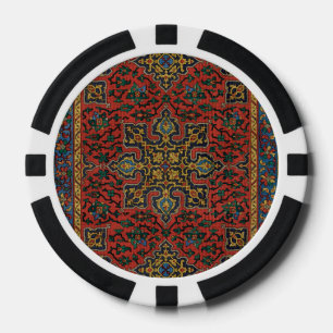 Persian Rug Carpet Red Blue Classic Poker Chips