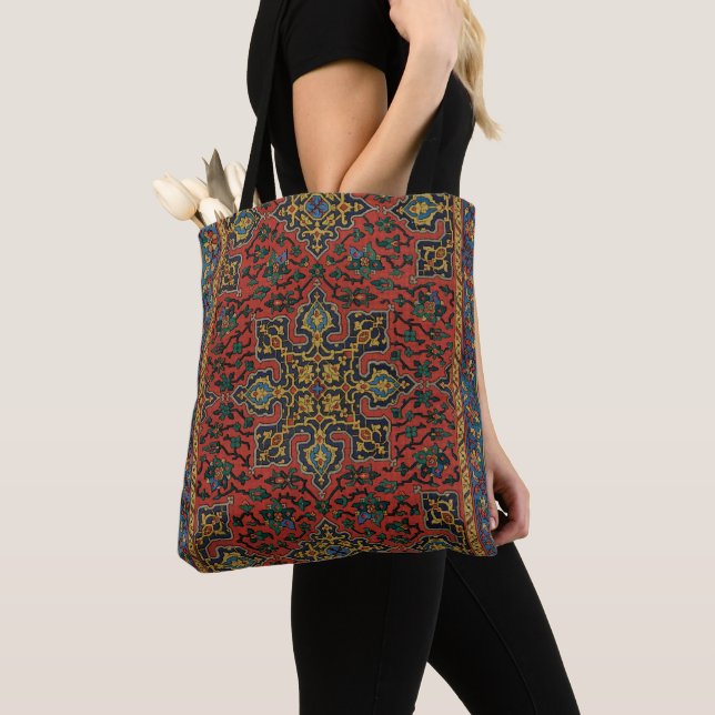 Persian Rug Carpet Red Blue Classic Tote Bag (Close Up)