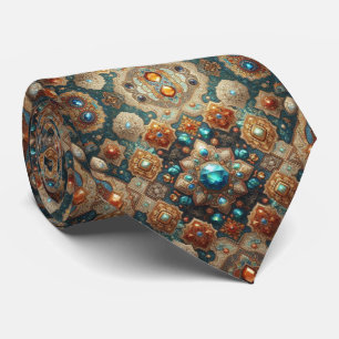 Persian Rug Oriental Rug Orange and Teal Pattern Tie