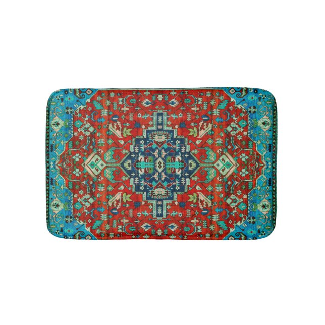Persian Rug Ornate Design In Red & Blue (Front)