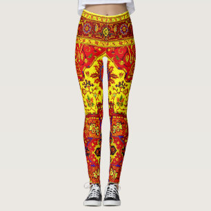 PERSIAN RUG - Red & Yellow Leggings
