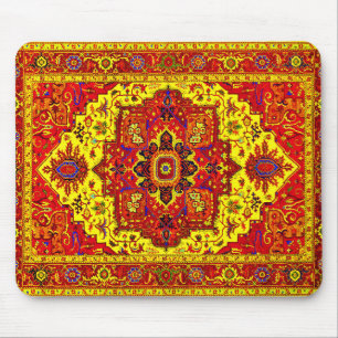 PERSIAN RUG - Red & Yellow Mouse Pad