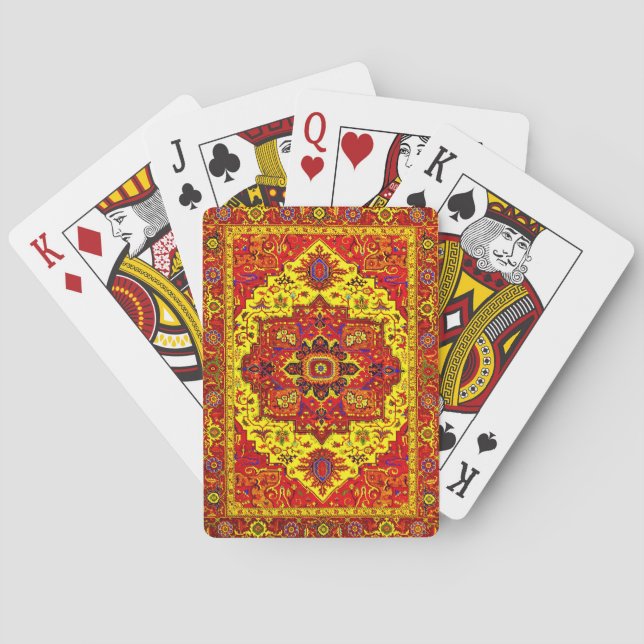 PERSIAN RUG - Red & Yellow Playing Cards (Back)