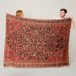 Persian Silk Rug Print Fleece Blanket
