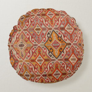 Persian Silk Rug Print  Round Cushion