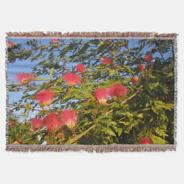 Persian Silk Tree Throw Blanket (Front)