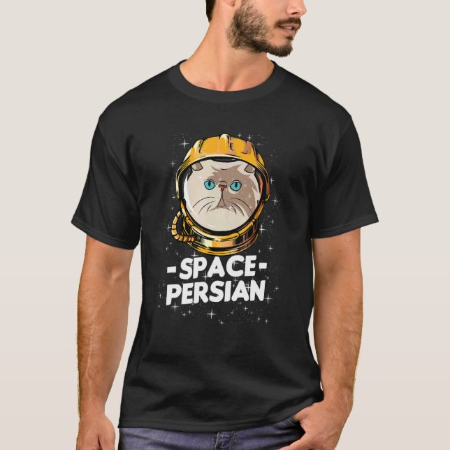 Persian Space Astronaut Cat Mum T-Shirt (Front)