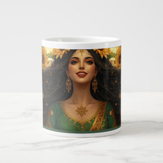 Persian Sunflower Lady Mug | Elegant Floral Art Co