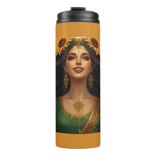 Persian Sunflower Lady Mug   Elegant Floral Art Co