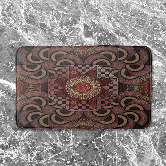 Persian sunniest framed ethnic semicircle mandala bath mat (Creator Uploaded)