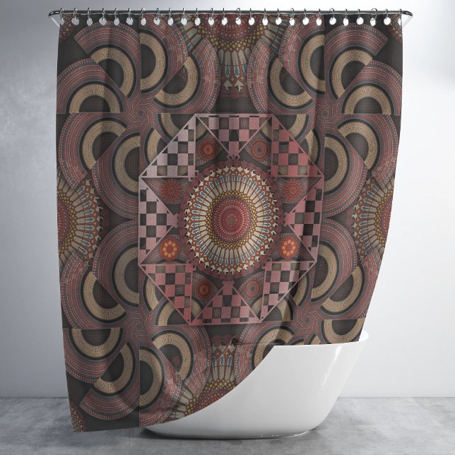 Persian sunniest framed ethnic semicircle mandala shower curtain (Creator Uploaded)