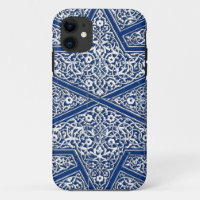 Persian tile pattern - cobalt blue and white