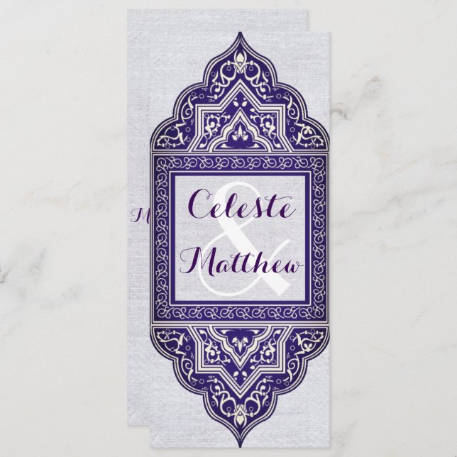 Persian Turkish Arabian Moroccan Wedding or Party Invitation (Front/Back)