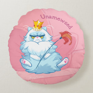 Persian Unamused Queen Cat Round Cushion