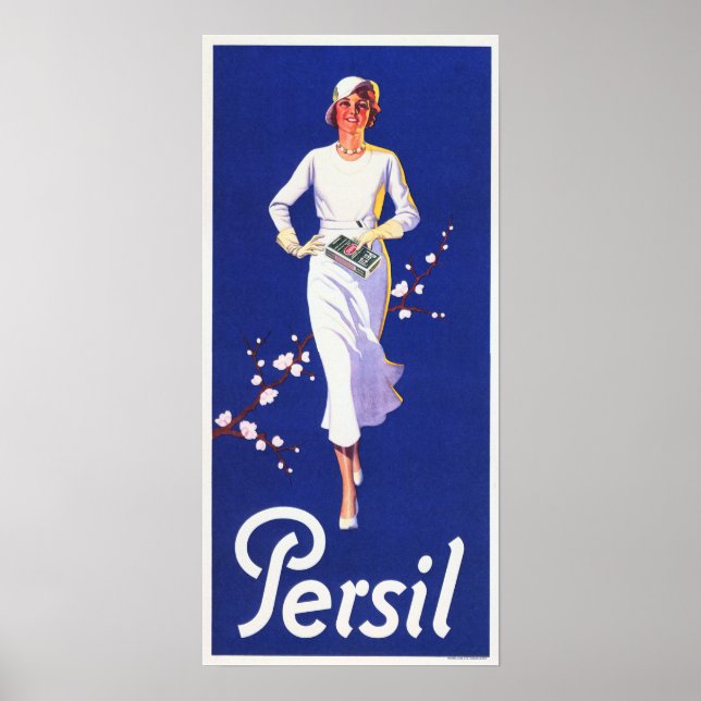 PERSIL White German Soap Detergent Old Advertising Poster (Front)