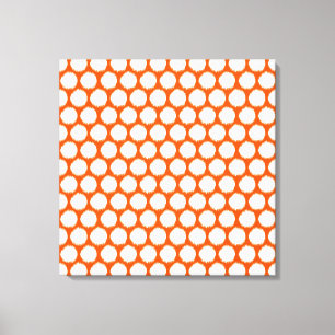Persimmon Asian Moods Ikat Dots Canvas Print