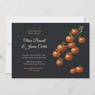 Persimmon Branch Dark Autumn Wedding Invite